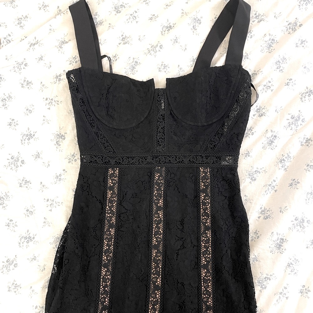 self-portrait midi lace dress🖤